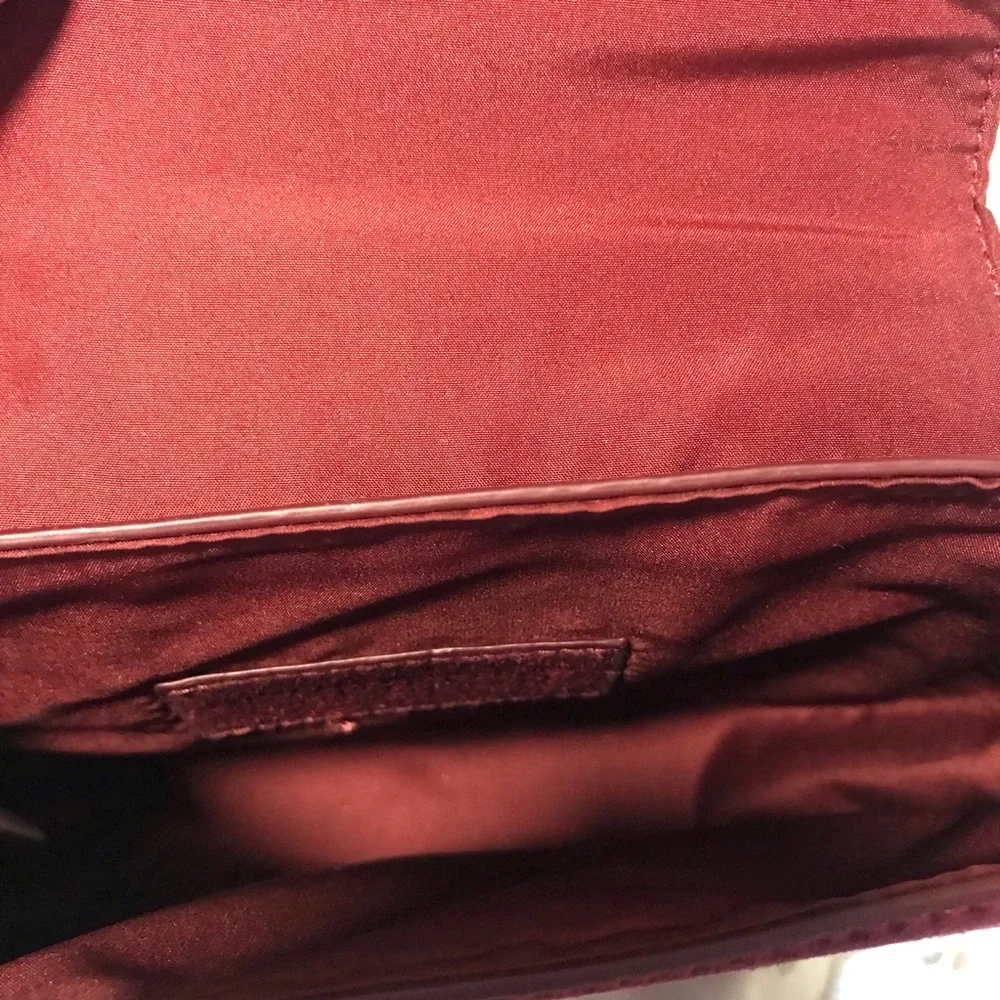 Express Burgundy Patent and Suede Crossbody